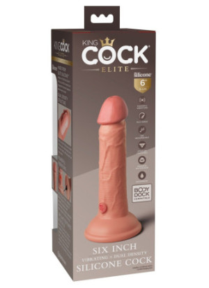 6" Vibrating + Dual Density Silicone Cock
